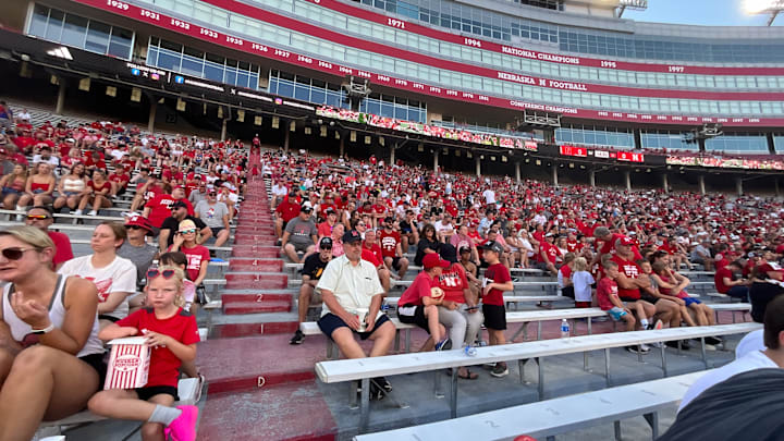 The crowd at Nebraska football's Big Red Preview practice on Saturday, Aug. 3, 2024, in Memorial Stadium.