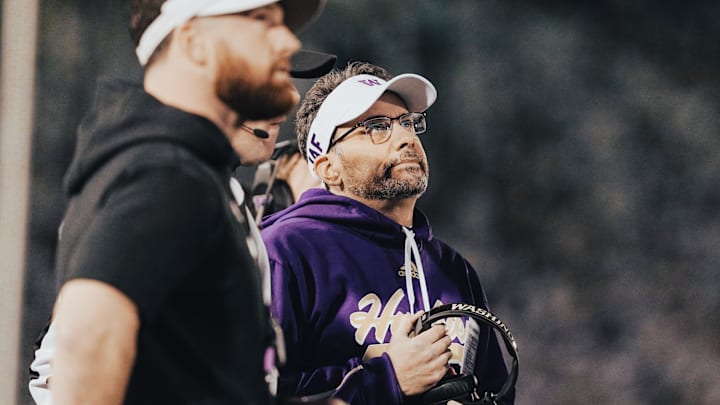 Jedd Fisch unhappily looks at the scoreboard at Penn State.