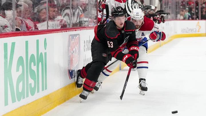 Jackson Blake has three goals this postseason. Jackson Blake has three goals this postseason.