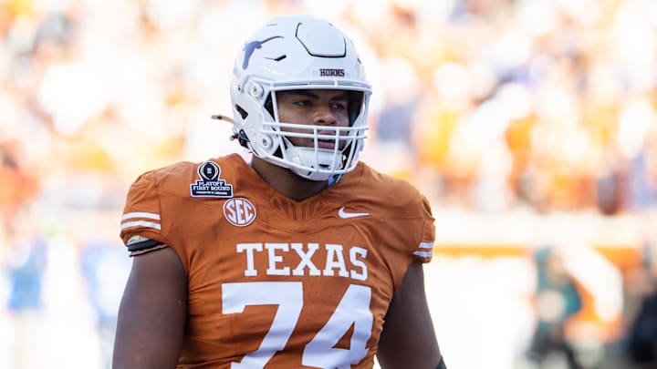 Texas Longhorns offensive lineman Trevor Goosby against the Clemson Tigers during the College Football Playoff
