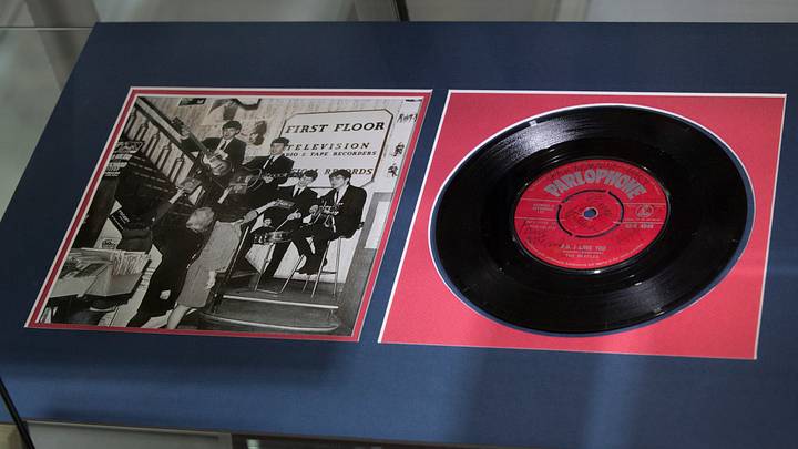 A signed 1962 first-pressing "Love Me Do" single. A signed 1962 first-pressing "Love Me Do" single.