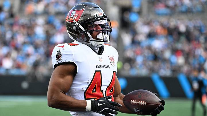 Dec 21, 2025; Charlotte, North Carolina, USA; Tampa Bay Buccaneers running back Sean Tucker (44) on the field in the third quarter at Bank of America Stadium. Mandatory Credit: Bob Donnan-Imagn Images Dec 21, 2025; Charlotte, North Carolina, USA; Tampa Bay Buccaneers running back Sean Tucker (44) on the field in the third quarter at Bank of America Stadium. Mandatory Credit: Bob Donnan-Imagn Images