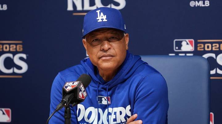 Oct 14, 2026; Los Angeles, California, USA; Los Angeles Dodgers manager Dave Roberts speaks in a press conference before game three of the NLCS for the 2026 MLB Playoffs against the Milwaukee Brewers at Uniqlo Field at Dodger Stadium. Mandatory Credit: Kirby Lee-Imagn Images Oct 14, 2026; Los Angeles, California, USA; Los Angeles Dodgers manager Dave Roberts speaks in a press conference before game three of the NLCS for the 2026 MLB Playoffs against the Milwaukee Brewers at Uniqlo Field at Dodger Stadium. Mandatory Credit: Kirby Lee-Imagn Images