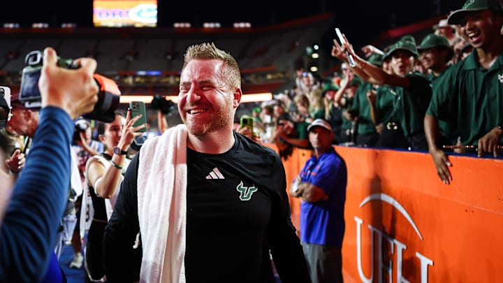 USF's Alex Golesh was named the Dodd Trophy National Coach of the Week after leading the Bulls past Florida.
