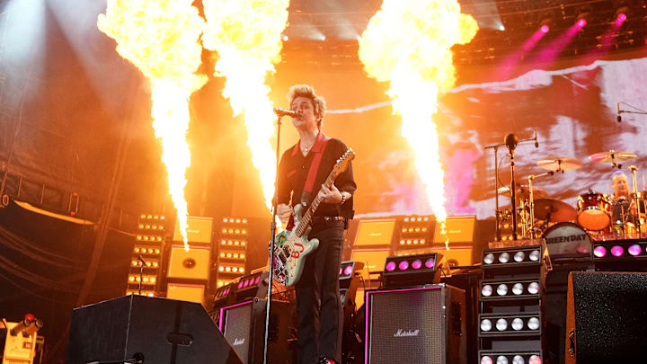 Billie Joe Armstrong performs with his band Green Day during the Saviors Tour at Chase Field on Sept. 18, 2024, in Phoenix.