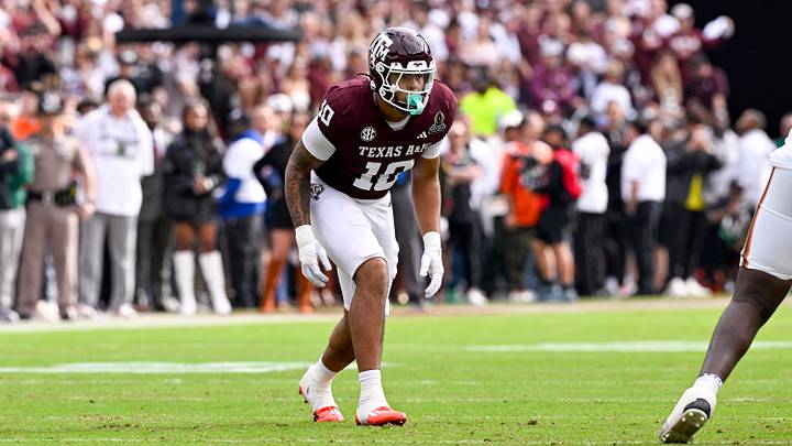 Texas A&M Aggies defensive end Marco Jones lines up during the game between the Aggies and the Miami Hurricanes at Kyle Field. Texas A&M Aggies defensive end Marco Jones lines up during the game between the Aggies and the Miami Hurricanes at Kyle Field.