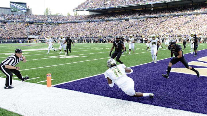 The list of great receivers at Oregon is long. Bralon Addison always knew where he was on the field, a high school quarterback with uncanny football instincts. Mandatory Credit: Steven Bisig-Imagn Images