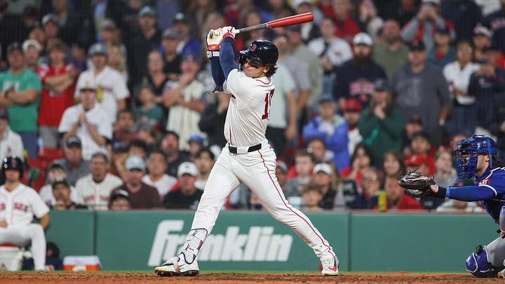 Sep 13, 2026; Boston, Massachusetts, USA; Boston Red Sox left fielder Roman Anthony (19) hits an RBI single during the seventh inning against the Kansas City Royals at Fenway Park. Mandatory Credit: Paul Rutherford-Imagn Images Sep 13, 2026; Boston, Massachusetts, USA; Boston Red Sox left fielder Roman Anthony (19) hits an RBI single during the seventh inning against the Kansas City Royals at Fenway Park. Mandatory Credit: Paul Rutherford-Imagn Images