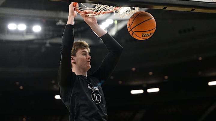 Purdue Boilermakers center Daniel Jacobsen (12) practices