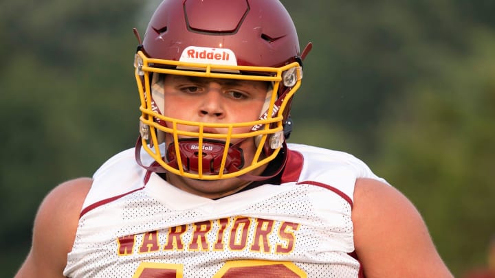 Jul 17, 2023; Westerville, OH, United States; Westerville North junior lineman Jake Cook is a Division I college recruit.