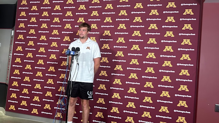 Drake Lindsey at Minnesota's annual internal media days Drake Lindsey at Minnesota's annual internal media days