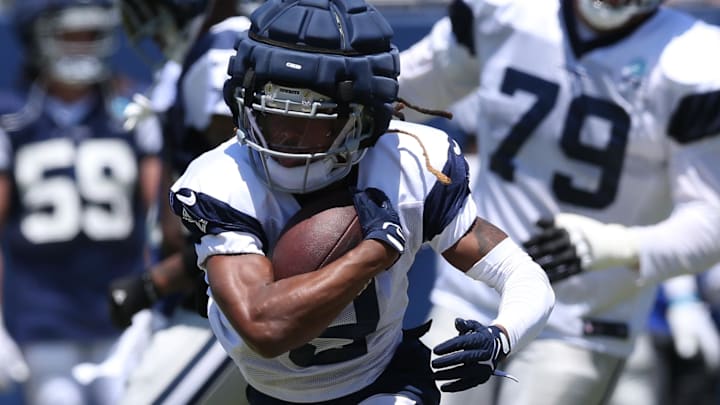 Dallas Cowboys wide receiver KaVontae Turpin runs during training camp at the River Ridge Playing Fields in Oxnard