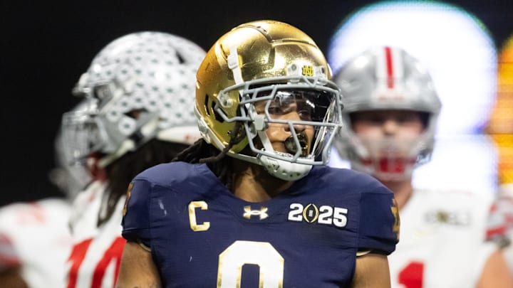 Notre Dame Fighting Irish safety Xavier Watts against the Ohio State Buckeyes.
