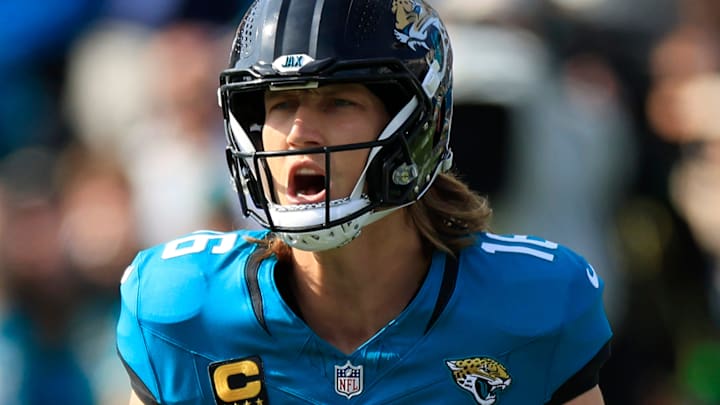 Jacksonville Jaguars quarterback Trevor Lawrence (16) reacts to a false start during the first quarter of an NFL football AFC Wild Card playoff matchup, Sunday, Jan. 11, 2026, in Jacksonville, Fla. The Bills defeated the Jaguars 27-24. Jacksonville Jaguars quarterback Trevor Lawrence (16) reacts to a false start during the first quarter of an NFL football AFC Wild Card playoff matchup, Sunday, Jan. 11, 2026, in Jacksonville, Fla. The Bills defeated the Jaguars 27-24.