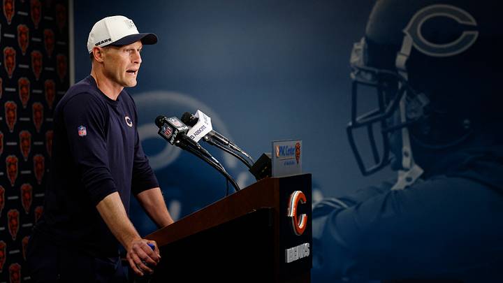 Jun 9, 2026; Lake Forest, IL, USA; Chicago Bears head coach Ben Johnson speaks during Minicamp at Halas Hall. Mandatory Credit: Kamil Krzaczynski-Imagn Images Jun 9, 2026; Lake Forest, IL, USA; Chicago Bears head coach Ben Johnson speaks during Minicamp at Halas Hall. Mandatory Credit: Kamil Krzaczynski-Imagn Images