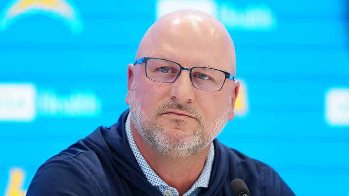 Apr 16, 2026; El Segundo, CA, USA; Los Angeles Chargers general manager Joe Hortiz speaks at press conference at The Bolt. Mandatory Credit: Kirby Lee-Imagn Images Apr 16, 2026; El Segundo, CA, USA; Los Angeles Chargers general manager Joe Hortiz speaks at press conference at The Bolt. Mandatory Credit: Kirby Lee-Imagn Images