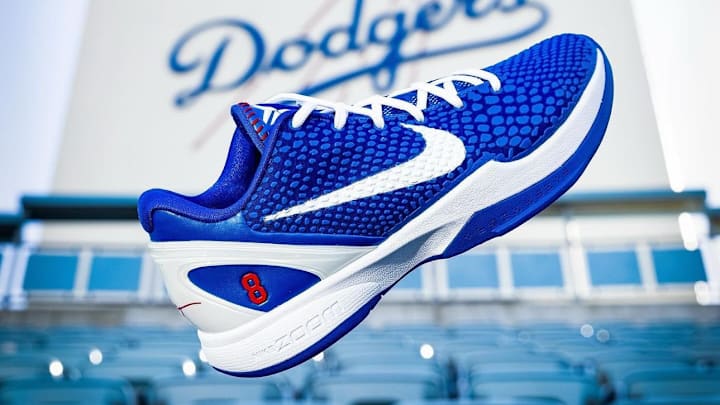 The Nike Kobe 6 Protro "Dodgers" colorway.
