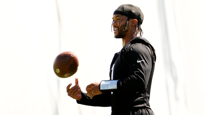 Arizona Cardinals quarterback Kyler Murray (1) during minicamp at Dignity Health Training Center on June 11, 2024.