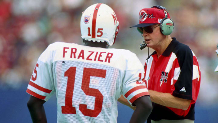 Nebraska head coach Tom Osborne with quarterback Tommie Fraizer. Nebraska head coach Tom Osborne with quarterback Tommie Fraizer.