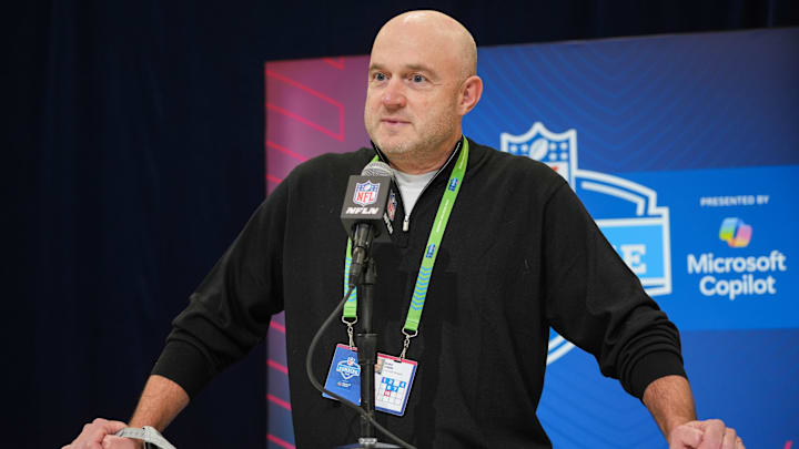 Bengals Director of Player Personnel Duke Tobin speaks at the 2025 NFL Combine on Tuesday February 25, 2025.
