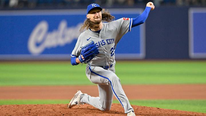 Jun 23, 2026; St. Petersburg, Florida, USA; Kansas City Royals pitcher Matt Strahm (25) delivers a pitch during the seventh inning against Tampa Bay Rays at Tropicana Field. Mandatory Credit: Pablo Robles-Imagn Images Jun 23, 2026; St. Petersburg, Florida, USA; Kansas City Royals pitcher Matt Strahm (25) delivers a pitch during the seventh inning against Tampa Bay Rays at Tropicana Field. Mandatory Credit: Pablo Robles-Imagn Images