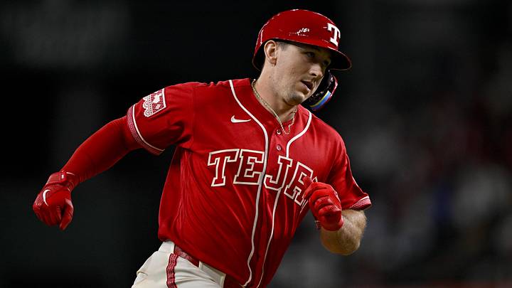 Texas Rangers left fielder Wyatt Langford.