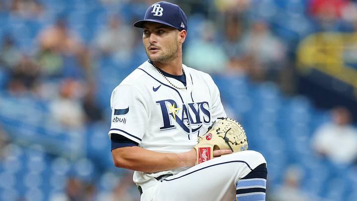 Jul 30, 2026; St. Petersburg, Florida, USA; Tampa Bay Rays starting pitcher Shane McClanahan (18) throws a pitch against the Texas Rangers in the first inning at Tropicana Field. Mandatory Credit: Nathan Ray Seebeck-Imagn Images Jul 30, 2026; St. Petersburg, Florida, USA; Tampa Bay Rays starting pitcher Shane McClanahan (18) throws a pitch against the Texas Rangers in the first inning at Tropicana Field. Mandatory Credit: Nathan Ray Seebeck-Imagn Images