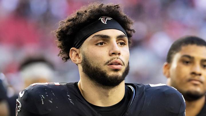 Dec 21, 2025; Glendale, Arizona, USA; Atlanta Falcons wide receiver Drake London (5) against the Arizona Cardinals at State Farm Stadium. Mandatory Credit: Mark J. Rebilas-Imagn Images Dec 21, 2025; Glendale, Arizona, USA; Atlanta Falcons wide receiver Drake London (5) against the Arizona Cardinals at State Farm Stadium. Mandatory Credit: Mark J. Rebilas-Imagn Images
