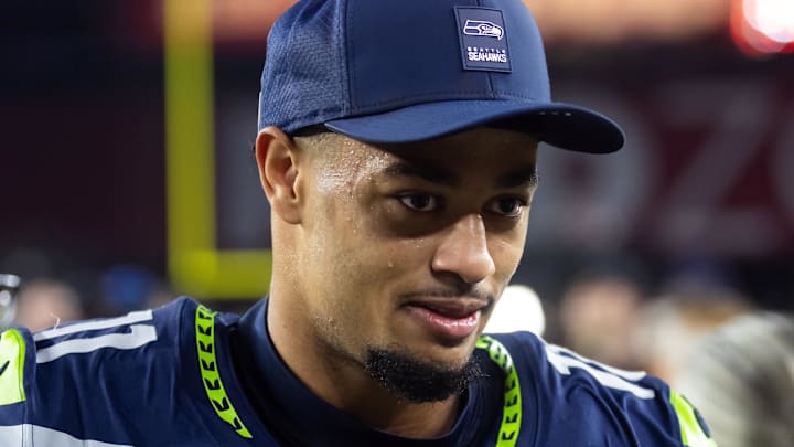 Sep 25, 2025; Glendale, Arizona, USA; Seattle Seahawks wide receiver Jaxon Smith-Njigba (11) against the Arizona Cardinals at State Farm Stadium. Sep 25, 2025; Glendale, Arizona, USA; Seattle Seahawks wide receiver Jaxon Smith-Njigba (11) against the Arizona Cardinals at State Farm Stadium.