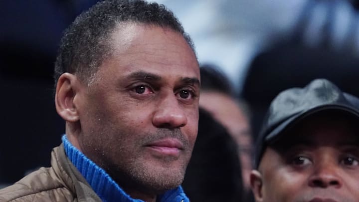 Feb 18, 2023; Salt Lake City, UT, USA; Detroit Pistons general manager Troy Weavers attends the