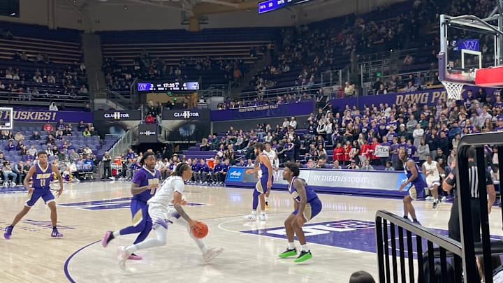 Tyler Harris looks for a shot against Alcorn State. Tyler Harris looks for a shot against Alcorn State.
