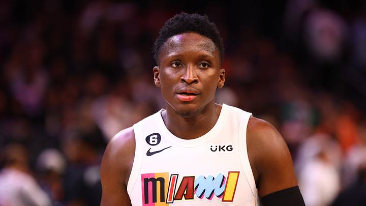 Jan 6, 2023; Phoenix, Arizona, USA; Miami Heat guard Victor Oladipo (4) against the Phoenix Suns at Footprint Center. Jan 6, 2023; Phoenix, Arizona, USA; Miami Heat guard Victor Oladipo (4) against the Phoenix Suns at Footprint Center.