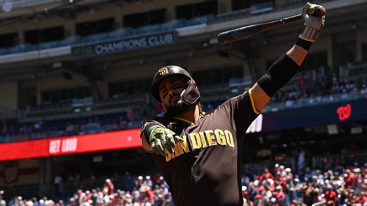 May 31, 2026; Washington, District of Columbia, USA; San Diego Padres right fielder Fernando Tatis Jr. (23) warms up before batting against the Washington Nationals during the first inning at Nationals Park. Mandatory Credit: Rafael Suanes-Imagn Images May 31, 2026; Washington, District of Columbia, USA; San Diego Padres right fielder Fernando Tatis Jr. (23) warms up before batting against the Washington Nationals during the first inning at Nationals Park. Mandatory Credit: Rafael Suanes-Imagn Images