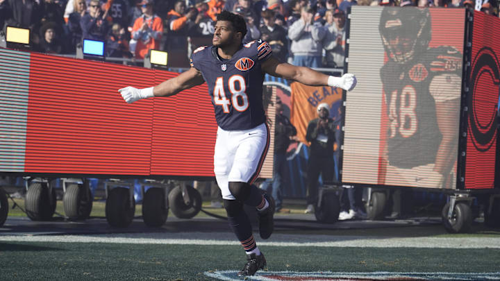 Bears linebacker D'Marco Jackson takes the field prior to Sunday's win over Pittsburgh. He could be starting again at Philadelphia. Bears linebacker D'Marco Jackson takes the field prior to Sunday's win over Pittsburgh. He could be starting again at Philadelphia.