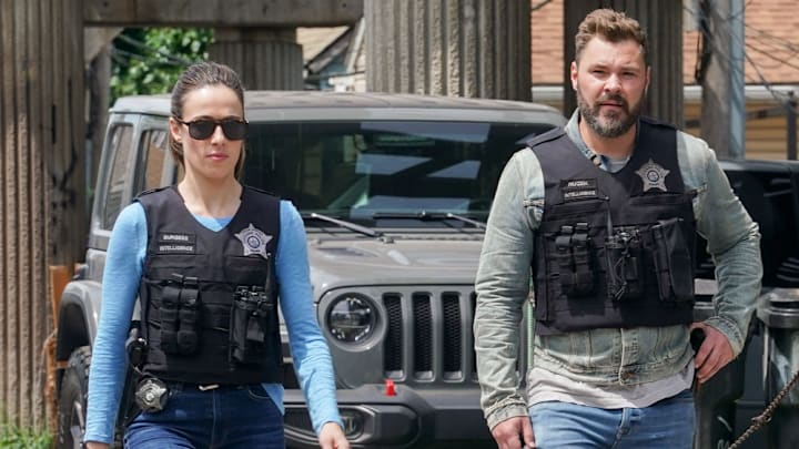 CHICAGO P.D. -- "Let it Bleed" Episode 1001 -- Pictured: (l-r) Marina Squerciati as Kim Burgess, Patrick John Flueger as Adam Ruzek-- (Photo by: Lori Allen/NBC)