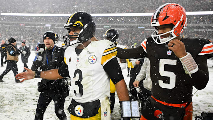 Russell Wilson and Jameis Winston on November 21, 2024.