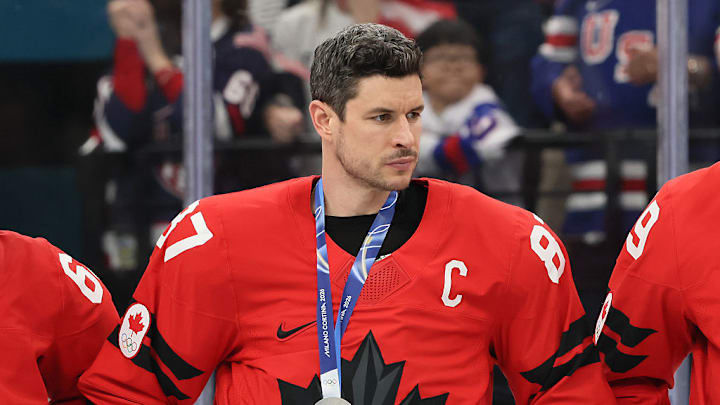 Crosby was initially hurt during the quarterfinal vs. Czechia.