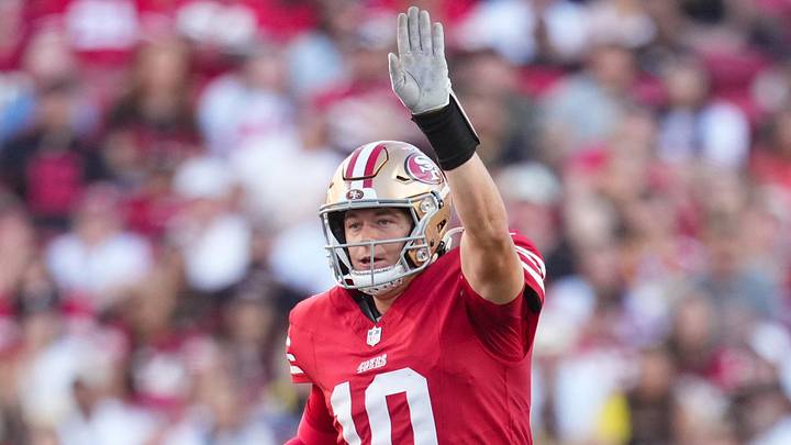 San Francisco 49ers quarterback Mac Jones (10) San Francisco 49ers quarterback Mac Jones (10)