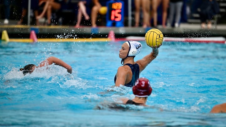 Cal junior Julia Bonaguidi winds up to take a shot