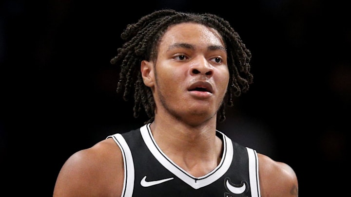 Apr 10, 2024; Brooklyn, New York, USA; Brooklyn Nets forward Noah Clowney (21) during the second quarter against the Toronto Raptors at Barclays Center. Mandatory Credit: Brad Penner-Imagn Images Apr 10, 2024; Brooklyn, New York, USA; Brooklyn Nets forward Noah Clowney (21) during the second quarter against the Toronto Raptors at Barclays Center. Mandatory Credit: Brad Penner-Imagn Images