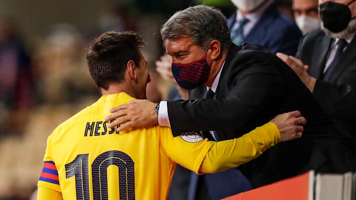 Lionel Messi y Joan Laporta