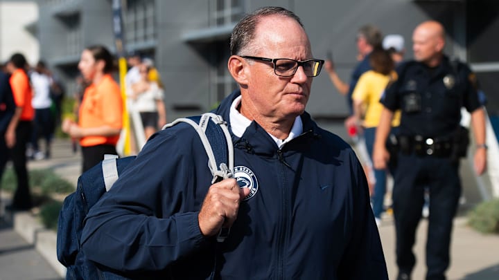 Penn State defensive coordinator Tom Allen arrives at Milan Puskar Stadium