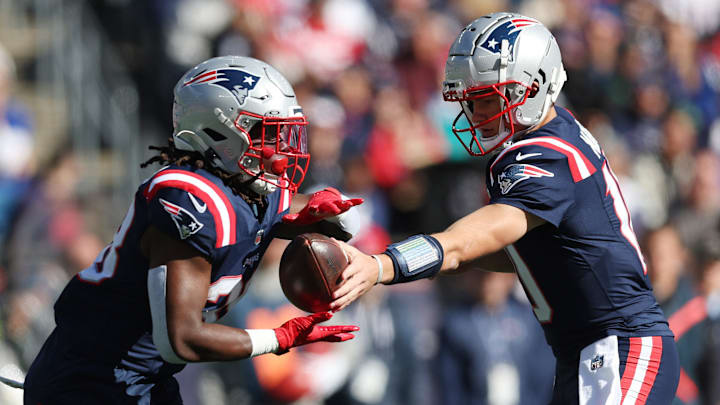 Rhamondre Stevenson, Drake Maye, New England Patriots