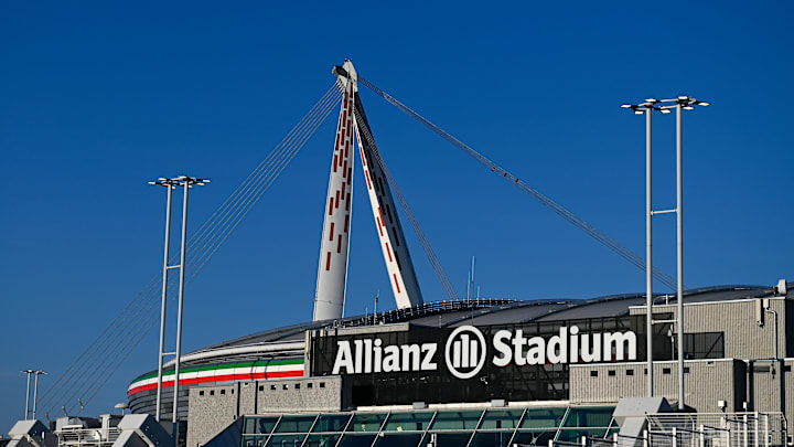 A general view outside the Allianz Stadium is seen prior to...