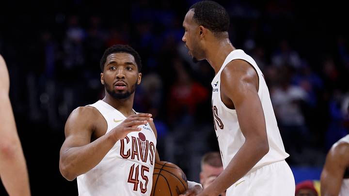 May 13, 2026; Detroit, Michigan, USA; Cleveland Cavaliers guard Donovan Mitchell (45) and center Evan Mobley (4) celebrate after the game against the Detroit Pistons during game five of the second round of the 2026 NBA Playoffs at Little Caesars Arena. Mandatory Credit: Rick Osentoski-Imagn Images May 13, 2026; Detroit, Michigan, USA; Cleveland Cavaliers guard Donovan Mitchell (45) and center Evan Mobley (4) celebrate after the game against the Detroit Pistons during game five of the second round of the 2026 NBA Playoffs at Little Caesars Arena. Mandatory Credit: Rick Osentoski-Imagn Images