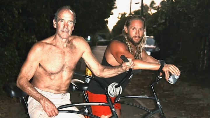 Matthew Felker and Michael Newman on bike ride in Hawaii. Matthew Felker and Michael Newman on bike ride in Hawaii.