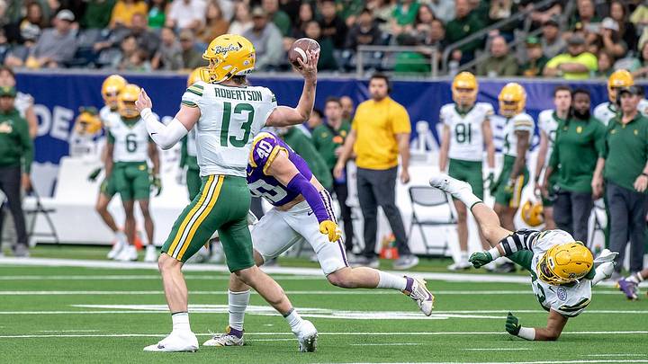 December 31, 2024: NCAA football, Kinder’s Texas Bowl game action between the Baylor Bears and the LSU Tigers at NRG Stadium in Houston, TX.