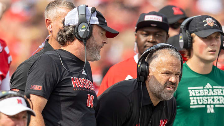 Nebraska defensive coordinator John Butler and head coach Matt Rhule.