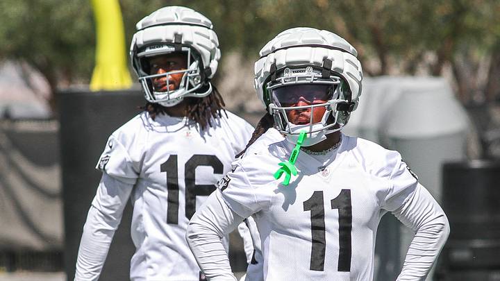 Las Vegas Raiders WRs Jakobi Meyers, and Tre Tucker from OTAs
