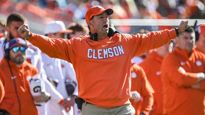 Clemson head coach Dabo Swinney during the third quarter of the TaxSlayer Gator Bowl at EverBank Stadium in Jacksonville, Florida, Friday, December 29, 2023. Clemson won 38-35. Clemson head coach Dabo Swinney during the third quarter of the TaxSlayer Gator Bowl at EverBank Stadium in Jacksonville, Florida, Friday, December 29, 2023. Clemson won 38-35.